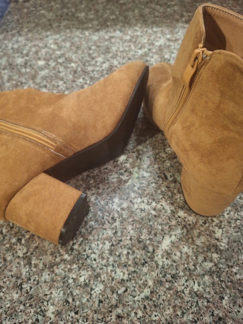 Tan Suede Ankle Booties with Side Bow Accent - Size 6.5​